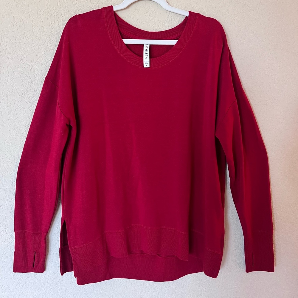 Athleta sweatshirt, size L, Deep Red